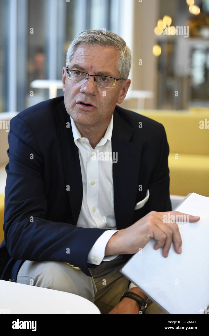 STOCKHOLM 2016-07-21 Magnus Hall, CEO of Sweden's energy giant Vattenfall, is seen during the presentation of the company`s financial report in Stockholm, Sweden July 21. 2016. Foto: Maja Suslin / TT / Kod 10300  Stock Photo